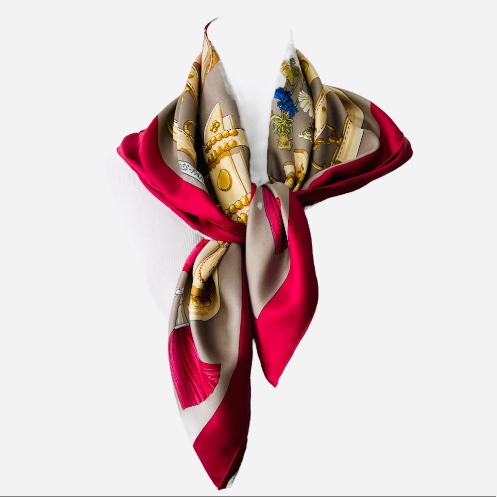 HERMES Aux Champs 1970 Silk Scarf Designed By Caty Latham - Picture 3 of 11